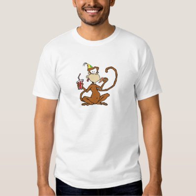 Funny Cartoon Pizza Monkey Tshirt