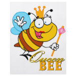 funny cartoon queen bee with text flyer