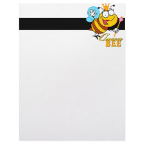 funny cartoon queen bee with text letterhead template