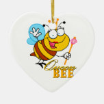 funny cartoon queen bee with text ornaments
