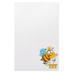 funny cartoon queen bee with text stationery