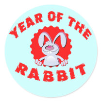 Funny Cartoon Rabbit Year of the Rabbit Gifts Round Stickers