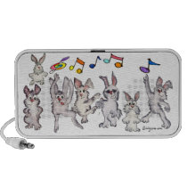 Funny Cartoon Rabbits Doodle Speaker