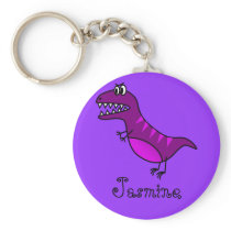 Funny Cartoon Rex  Cute Dinosaur Personalized Gift Keychain