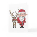 Funny Cartoon Santa and Rudolph cards