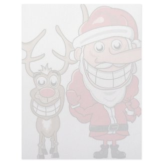 Funny Cartoon Santa and Rudolph letterhead