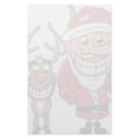 Funny Cartoon Santa and Rudolph stationery