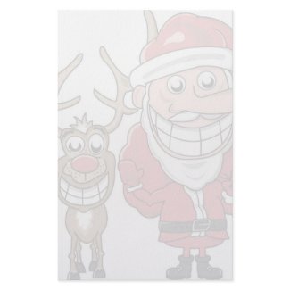 Funny Cartoon Santa and Rudolph stationery