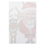 Funny Cartoon Santa and Rudolph Stationery