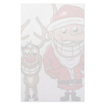 Funny Cartoon Santa and Rudolph Stationery