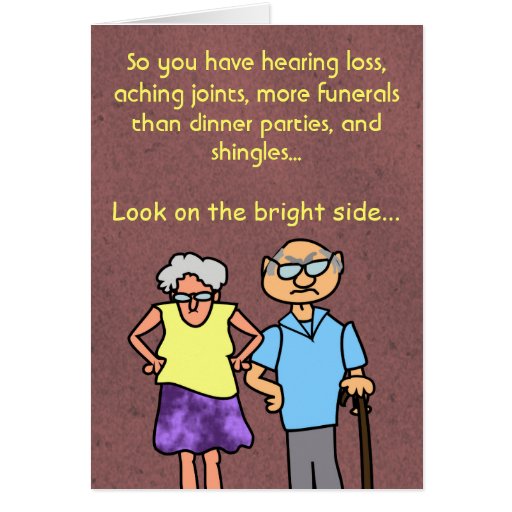 Funny Cartoon Seniors Discount Old Age Birthday Greeting Card Zazzle
