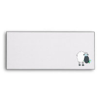 funny cartoon sheep with flower envelopes