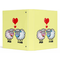 Funny cartoon sheeps, Wedding couple Binder