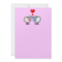 Funny cartoon sheeps, Wedding couple Custom Announcements