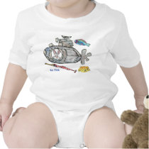 Funny Cartoon Submarine Fishes Baby Onesies t-shirts by lillyarts Funny Cartoon Submarine Fishes Baby Onesies t-shirts