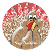 Funny Cartoon Thanksgiving Turkey stickers