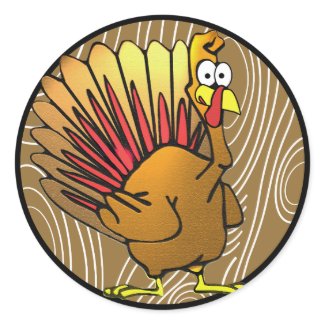 Funny Cartoon Thanksgiving Turkey sticker