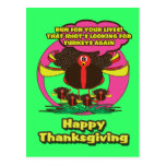 Funny cartoon thanksgiving turkeys - cute cards postcard