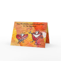 Funny Cartoon Valentine Card Hearts