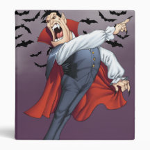 Funny Cartoon Vampire with Bats by Al Rio Vinyl Binder