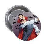 Funny Cartoon Vampire with Bats by Al Rio Buttons