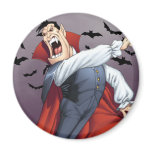 Funny Cartoon Vampire with Bats by Al Rio Fridge Magnet