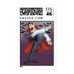 Funny Cartoon Vampire with Bats by Al Rio Postage
