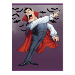 Funny Cartoon Vampire with Bats by Al Rio Post Cards