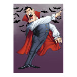 Funny Cartoon Vampire with Bats by Al Rio Poster