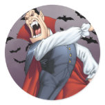Funny Cartoon Vampire with Bats by Al Rio Stickers