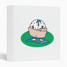 funny cartoon wet golfball wrapped in towel 3 ring binders