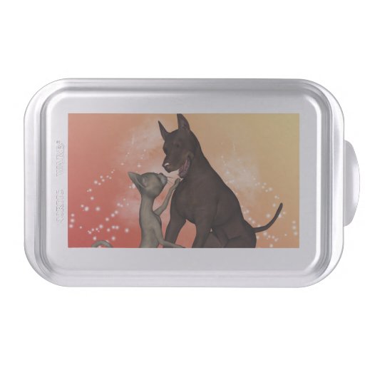 Funny cat and the dog cake pan