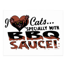 Funny Cat BBQ Postcard