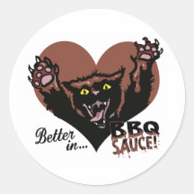 Funny Cat BBQ Sticker