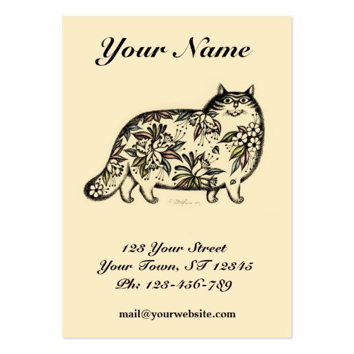 Funny Cat Chubby Business Card (front side)