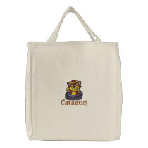 Funny Cat Embroidered Bag embroidered bags by mothersdaytshirts Funny Cat Embroidered Bag embroidered bags