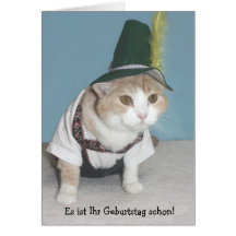 Funny Cat German Birthday Greeting Cards
