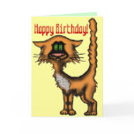 Funny cat happy birthday card design