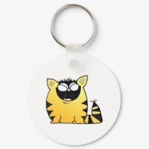 Riso engraçado do gato porta chaves