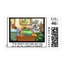 Funny Cat & Lawyer Funny Postage Stamps