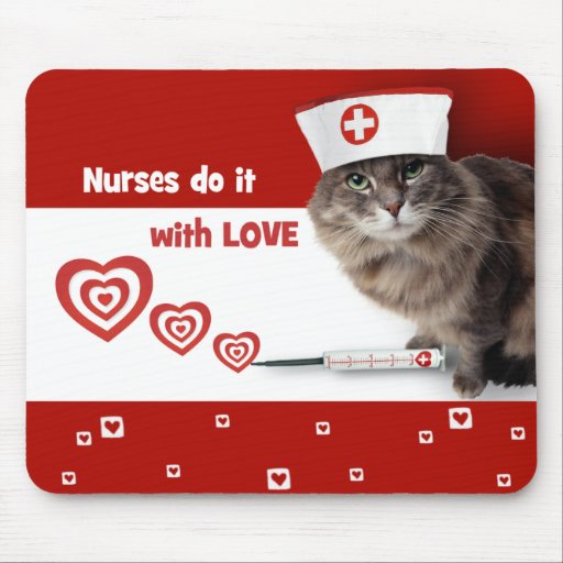 Funny Cat. Nurses Day / Nurses Week Gift Mousepad Zazzle