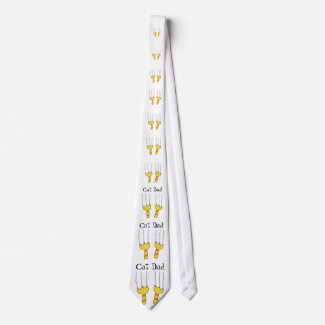 Funny Cat Scratches Whimsical Cat Dad Tie for Men