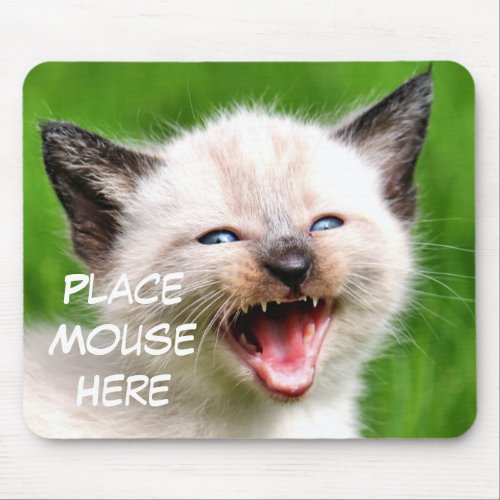 Funny Cat Siamese Kitten Place Mouse Here mousepad