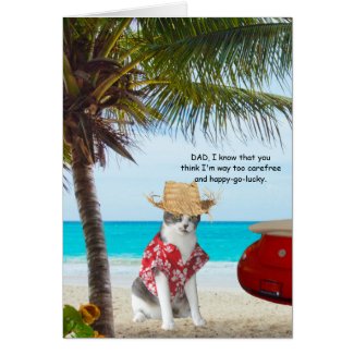 Funny Cats, Fun Loving Son, Father's Day Greeting Card