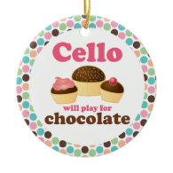 Funny Cello Will Play For Chocolate Ornament