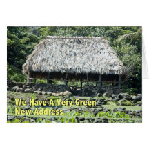 Funny Change of Address - Polynesian Hut Card