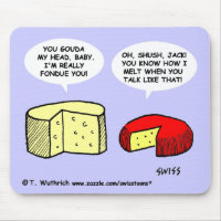 Funny Cheese Cartoon Computer mousepad