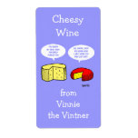 Funny Cheese Cartoon Personalized Wine Labels