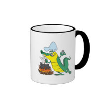 funny chef cooking gator alligator cartoon mugs