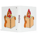 Funny Chicken Reading Book Cartoon Hen binders